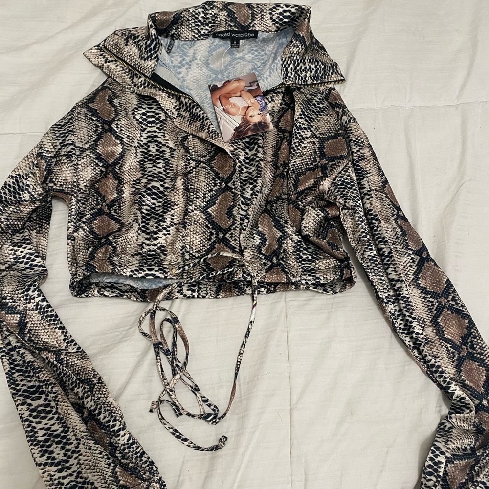 NWT Naked Wardrobe Snakeskin Jacket